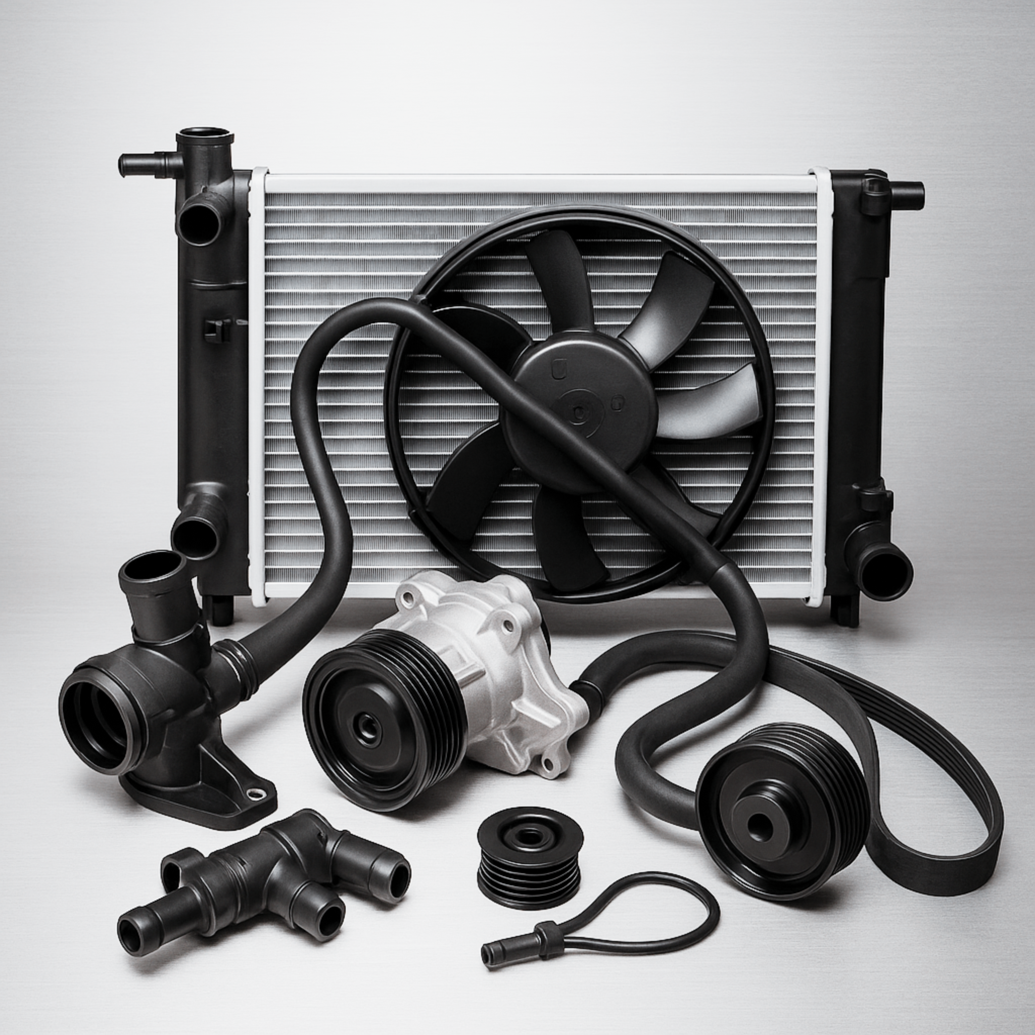 Refrigeración y A/C premium: radiadores y compresores originales para confort y motor frío.