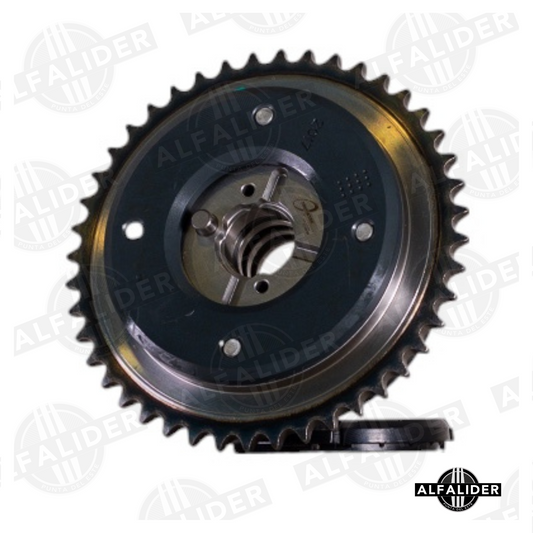 Ajustador de árbol de levas A2710500900 para Mercedes-Benz, lado escape, 44 dientes, diseño robusto para regulación en cadena de distribución.