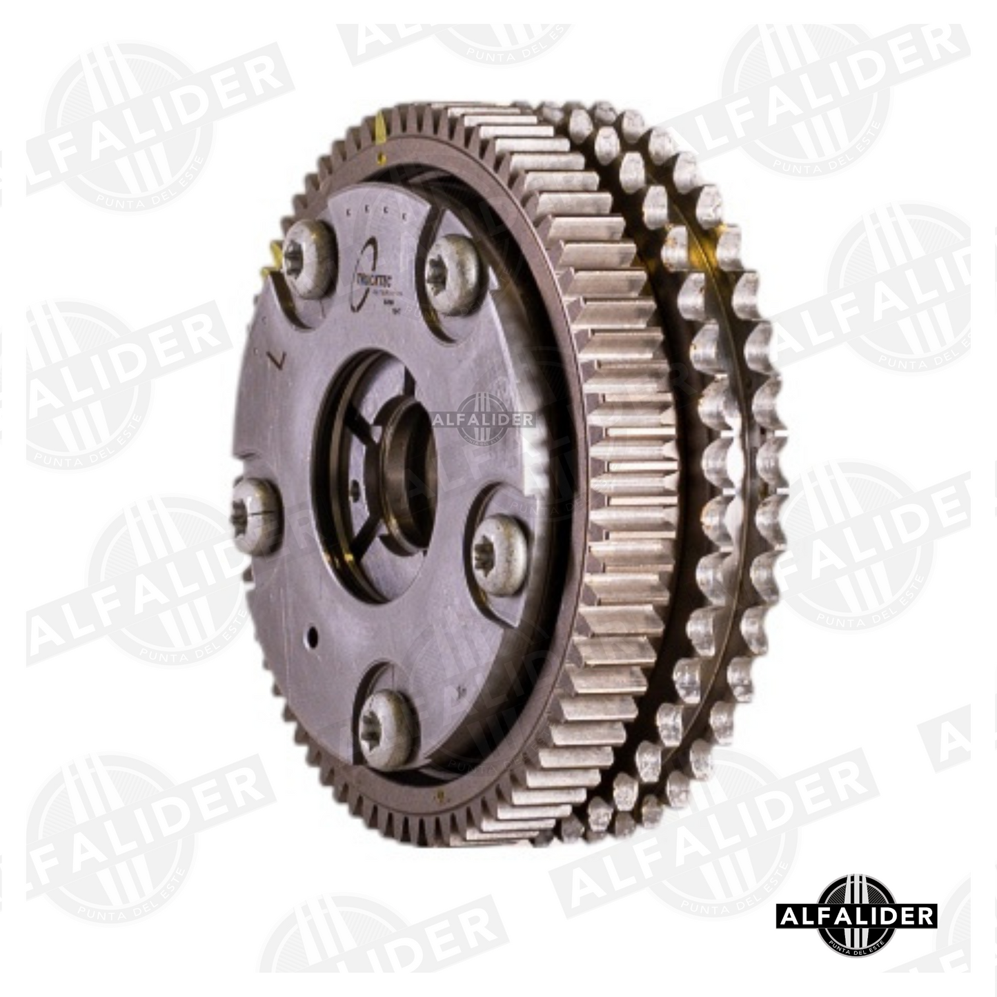 Ajustador de árbol de levas A2720505247 para motor Mercedes-Benz V6, 70 dientes, regulación precisa en admisión y distribución variable.
