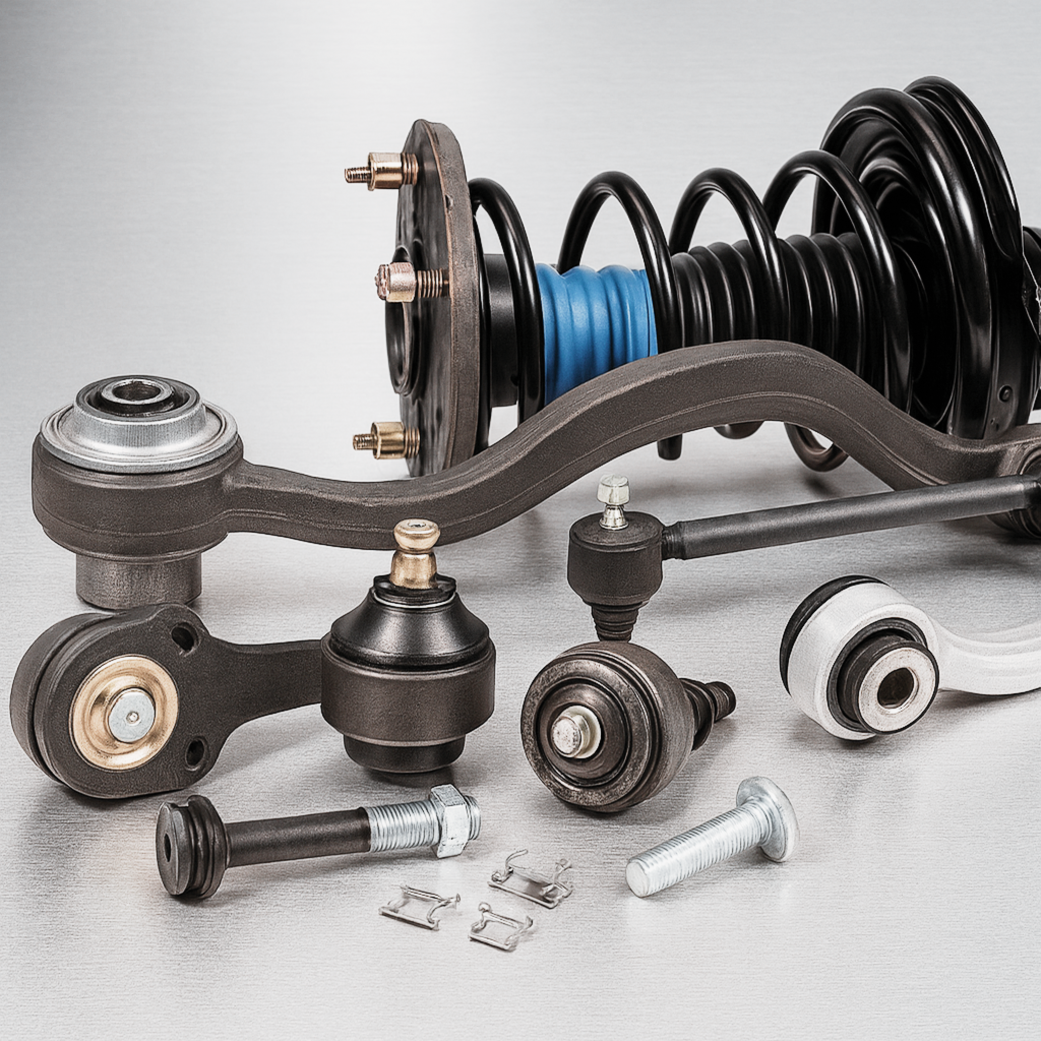 Suspensión y dirección de lujo: amortiguadores y piezas originales para control y confort