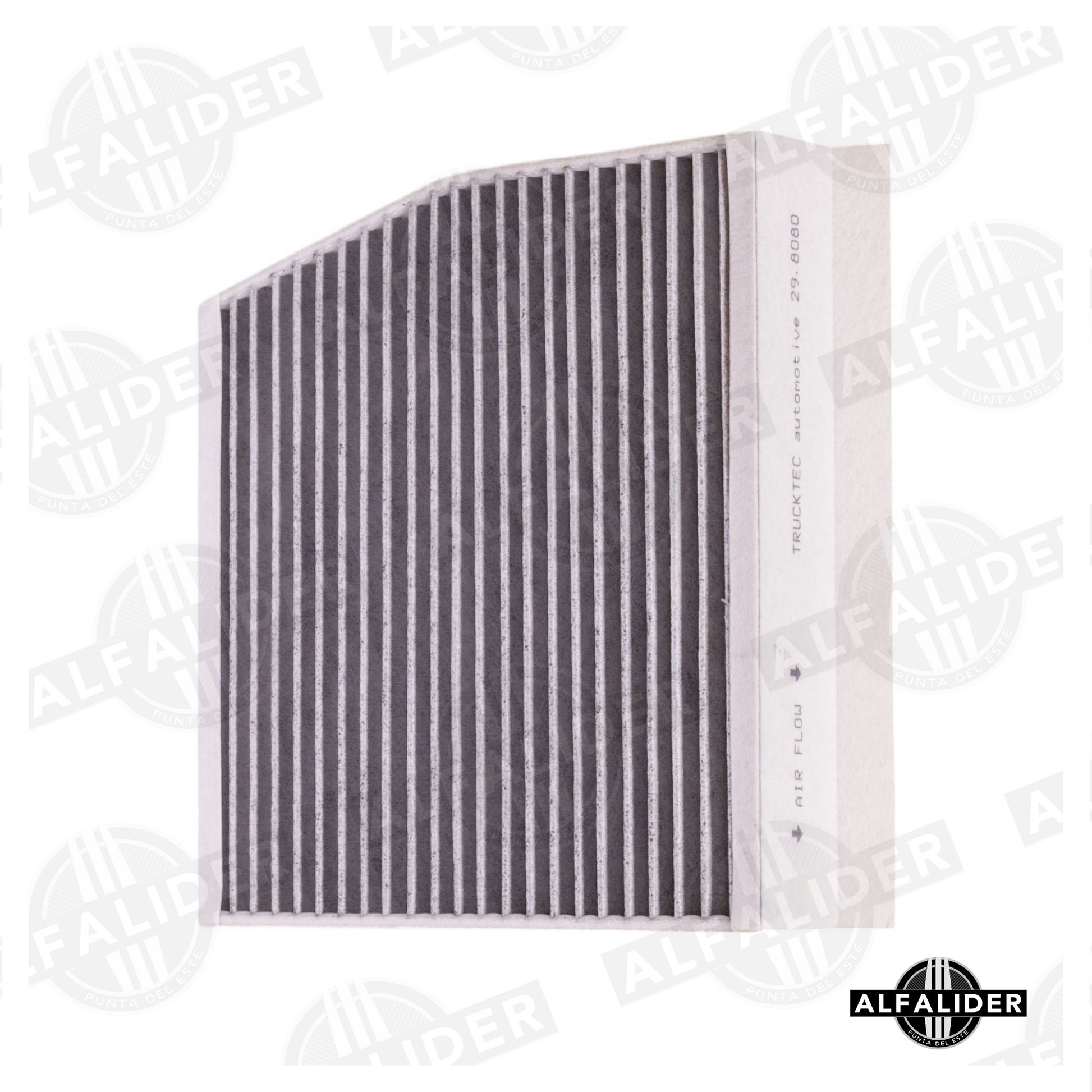 Filtro de cabina A2468300018 para Mercedes-Benz, con carbón activado, mide 259x254x44 mm y retiene olores y partículas finas.