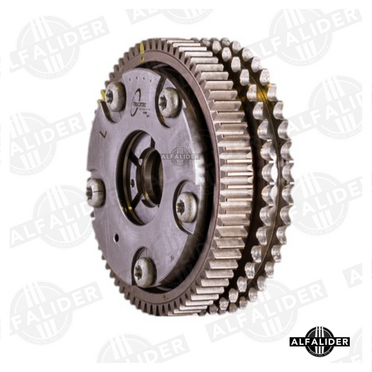 Ajustador de árbol de levas A2720505247 para motor Mercedes-Benz V6, 70 dientes, regulación precisa en admisión y distribución variable.