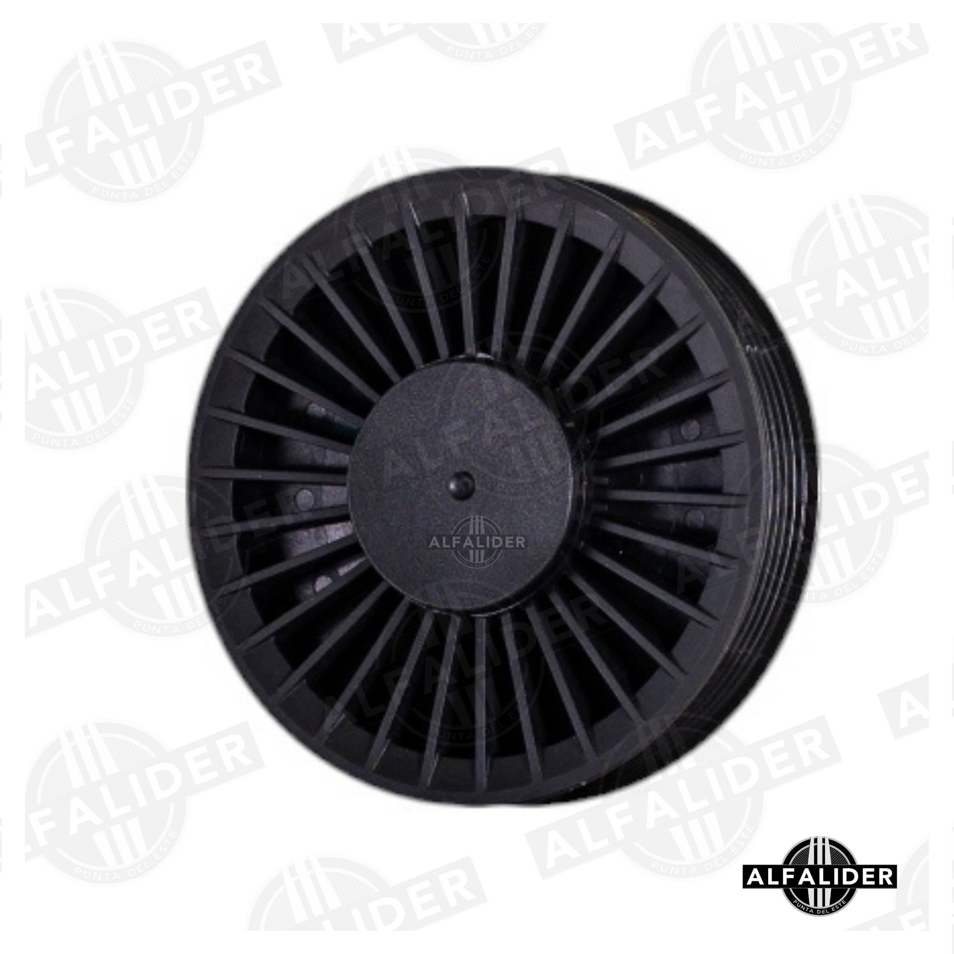 Polea de inversión A6112340293 para motor Mercedes-Benz OM611, 6 nervaduras, plástico resistente y diseño para alineación precisa.