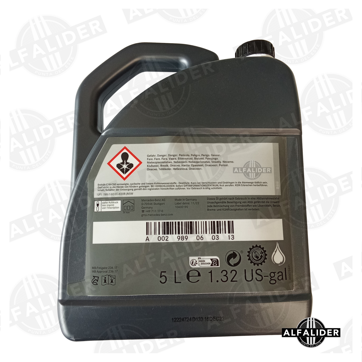 Bidón 5 L aceite ATF MB 236.17 (D971) original Mercedes-Benz, sintético para transmisiones automáticas 9G-Tronic.