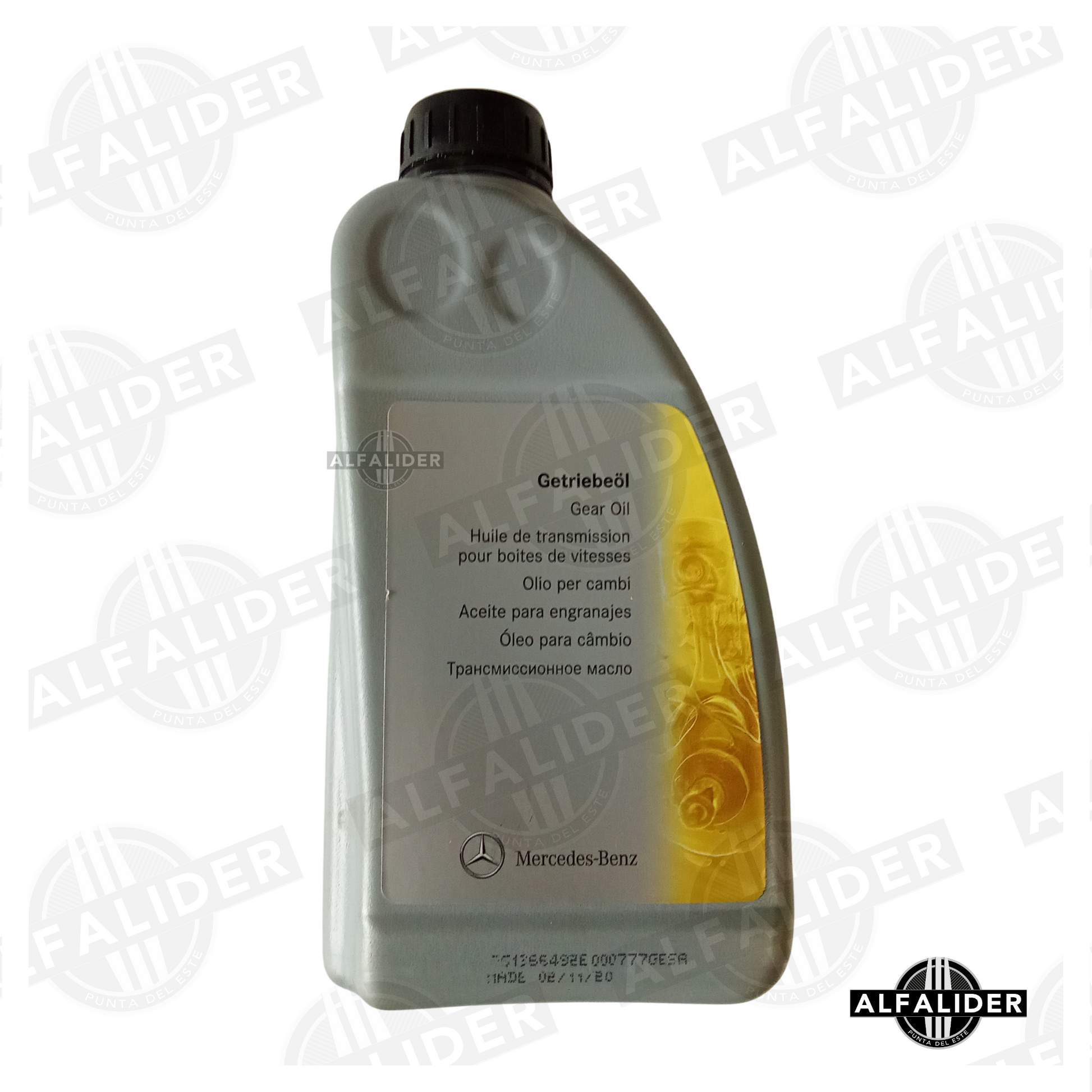 Bidón 1 L aceite de transmisión manual Mercedes-Benz A001989840309, sintético 75W-80 API GL-4/GL-5 fabricado en Alemania.