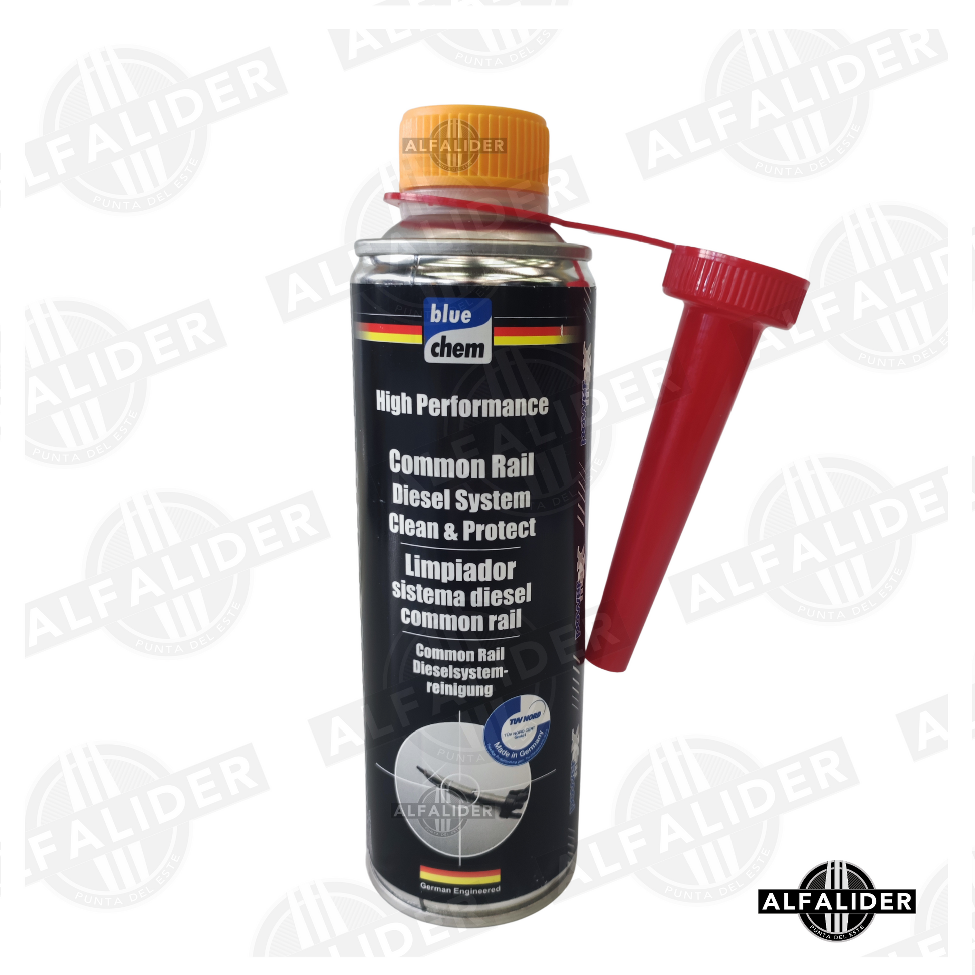 Botella de aditivo Power-maX Common Rail Diesel System Clean & Protect 375 ml, limpia y protege sistemas de inyección diésel avanzados.