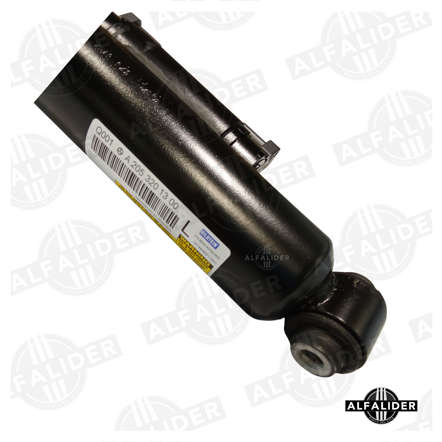 Amortiguador trasero izquierdo OEM Mercedes-Benz A2053201300, compatible con Clase C W205/S205, diseño estándar no neumático.