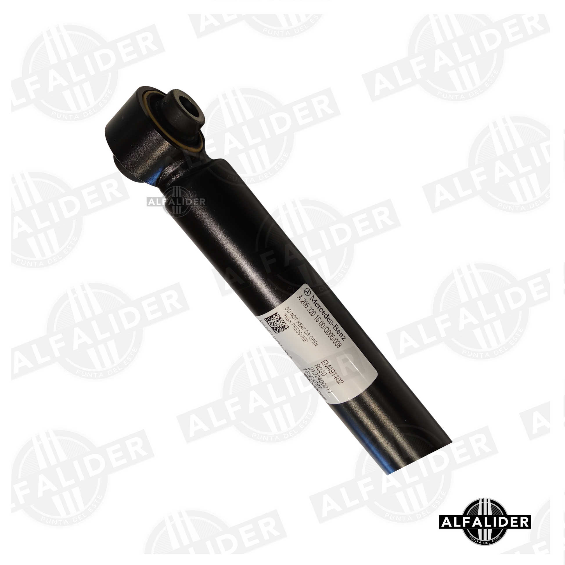 Amortiguador trasero OEM Mercedes-Benz A2063201600, compatible con Clase C W206, suspensión confort de fábrica, robusto y preciso.