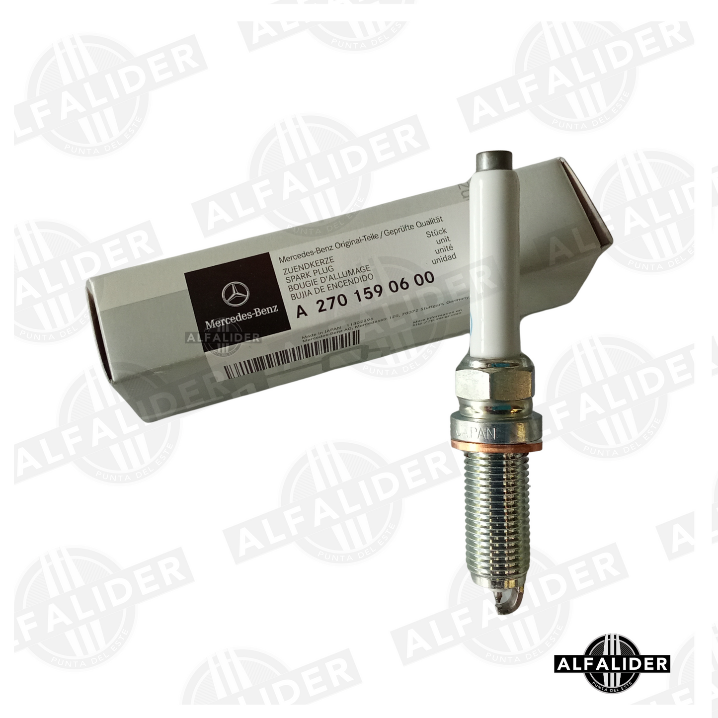 Bujía de iridio original Mercedes-Benz A2701590600, electrodo fino 0.6 mm para encendido eficiente y larga vida útil.