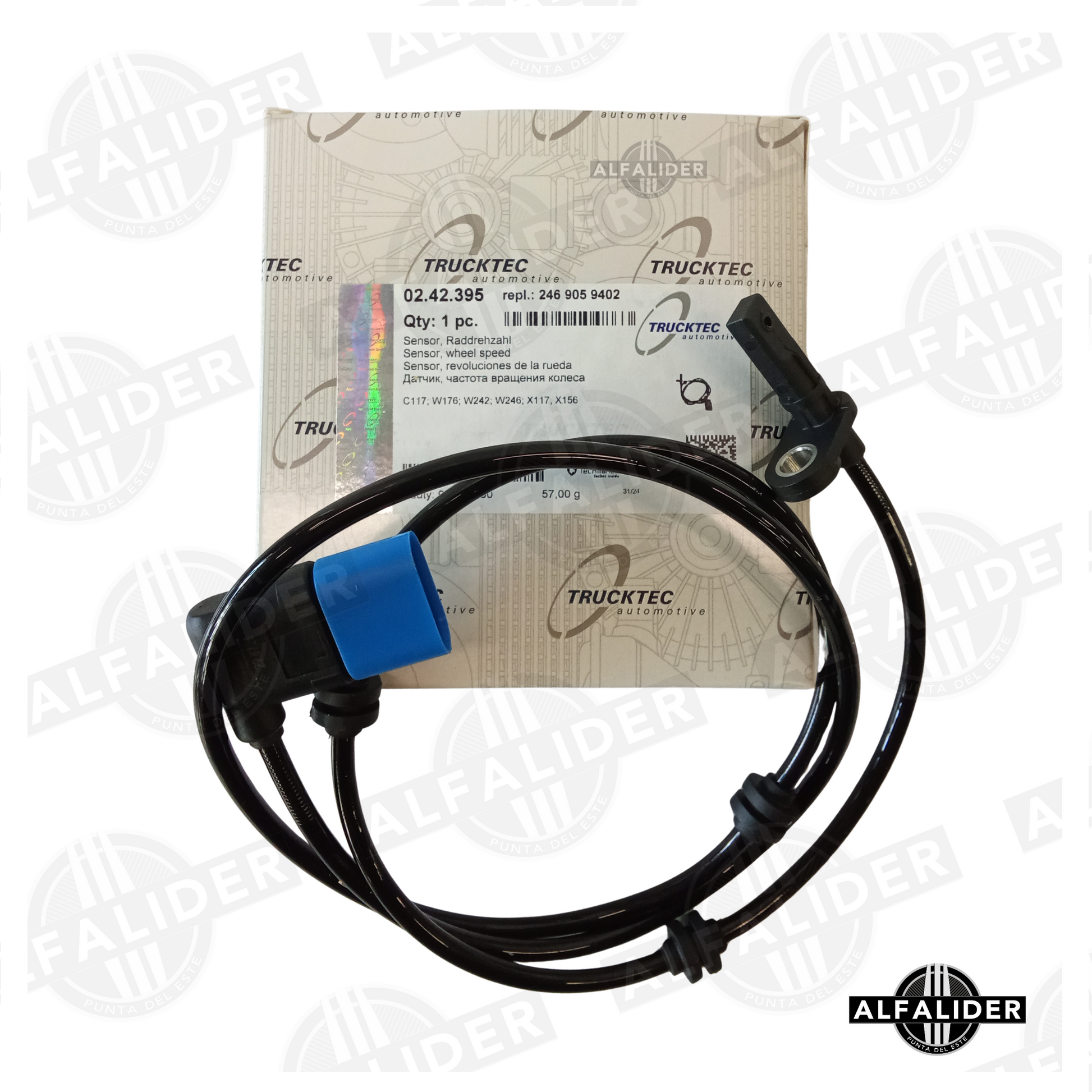 Sensor de revoluciones A2469059402 para Mercedes-Benz, lectura rápida y precisa para sistemas ABS/ESP, carcasa resistente a impactos.